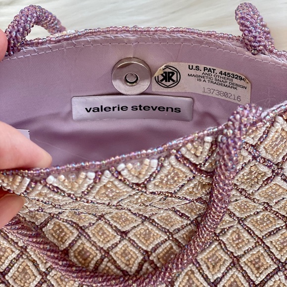 Vintage Valerie Stevens Pastel Lilac Purple Beaded Mini Bag - Picture 3 of 5